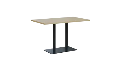 RGT 52 stůl hranatý, noha trubková, černá, deska 25 mm, široký 1200 mm, bříza světlá